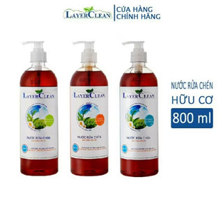 Combo 3 chai nước rửa chén bát Layer Clean 800ml hữu cơ, không hại da tay