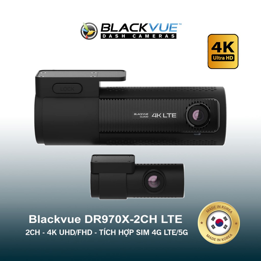 Camera hành trình Blackvue DR970X-2CH LTE 4K UHD tích hợp khe sim 4G LTE/5G