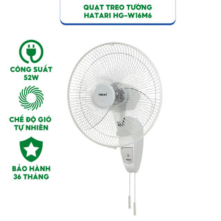 Quạt treo tường Thái Lan Hatari HG-W16M6-Quạt Giật Dây không remote-Hàng chính hãng bảo hành 36tháng