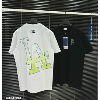 siêu phẩm áo thun MLB ngắn tay cổ tròn bo dày đẹp in không bong tróc form unisex full tem tag