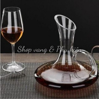 Bình rót rượu dáng cổ điển có tay cầm - Decanter miệng vát có tay cầm - 1700ml