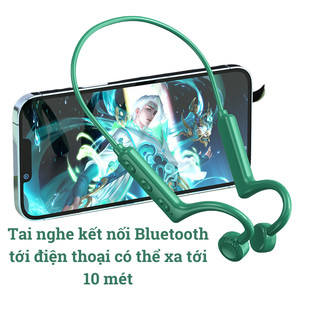 Tai nghe bluetooth không dây truyền âm thanh qua xương, tai nghe không dây cho thể thao chạy bộ xe đạp