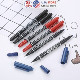 Bút dạ viết không xóa được 2 đầu v7 thân nhỏ - cây bút lông dầu - đủ màu
