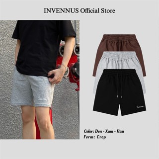 351 - Quần short INVENNUS form crop unisex nam nữ chất vải nỉ chân cua dày dặn