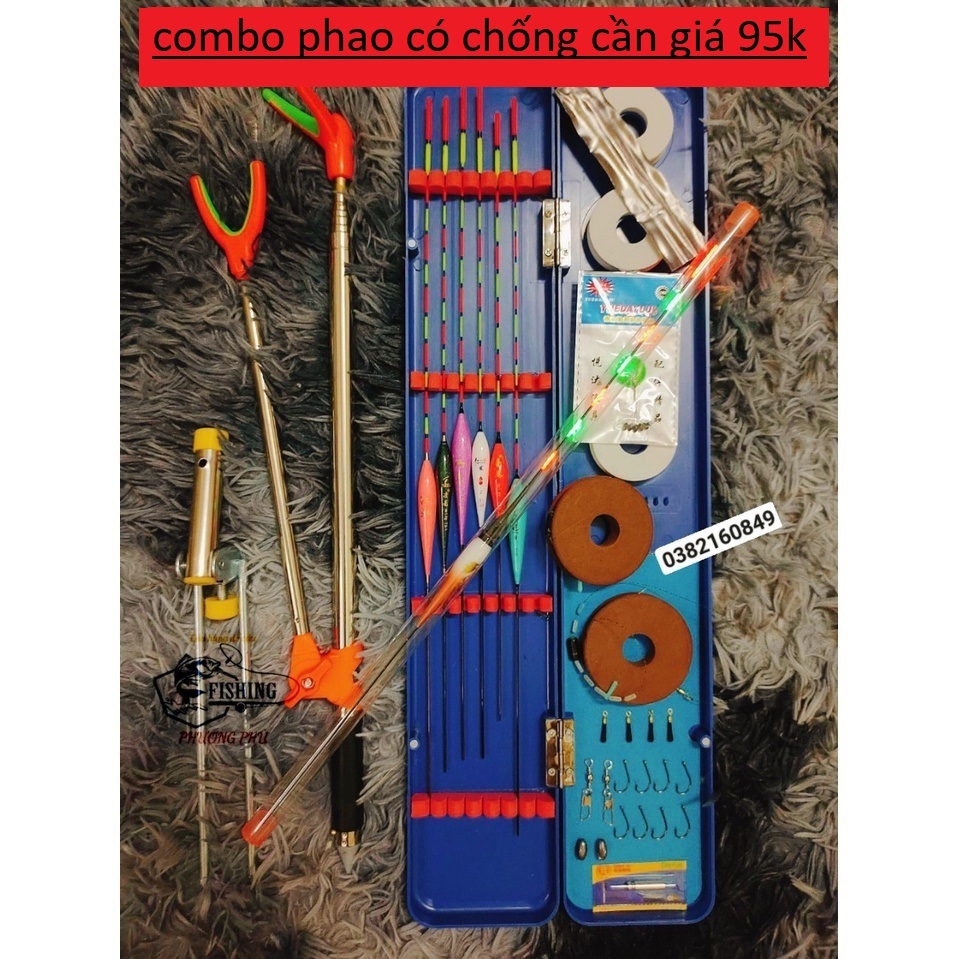 hộp phao câu đài, combo bộ hộp đựng phao câu đơn đài, 6 phao ngày + 1 phao đêm + phụ kiện -DOCAU716