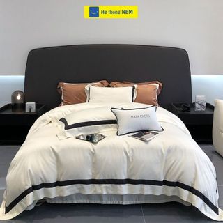 Bộ chăn ga gối 5 món lụa SERENA Bộ set chăn ga ra drap grap phủ trải giường gối nệm đệm 5 món lụa thái mùa hè cao cấp