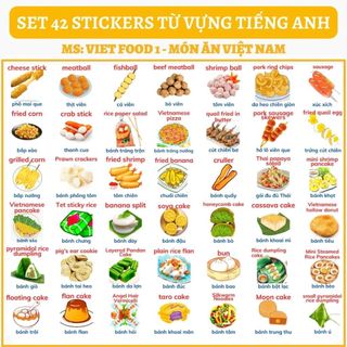 🔥SET 42 STICKERS - CHỦ ĐỀ FOOD & DRINKS - ĐỒ ĂN THỨC UỐNG🔥