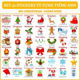 🔥SET 42 STICKERS - CHỦ ĐỀ GIÁNG SINH CHRISTMAS🔥