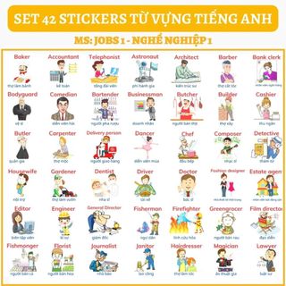 🔥SET 42 STICKERS - CHỦ ĐỀ JOBS NGHỀ NGHIỆP🔥