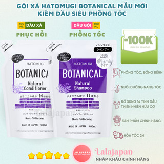 [MẪU MỚI] Gội xả HATOMUGI Nhật Bản giúp giảm rụng - mọc tóc và kiềm dầu hiệu quả 400ml