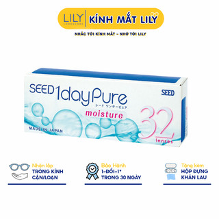 Lens 1 ngày LILYEYEWEAR kính áp tròng cận không màu SEED 1dayPure moisture số 1 Nhật Bản độ tới 6.5
