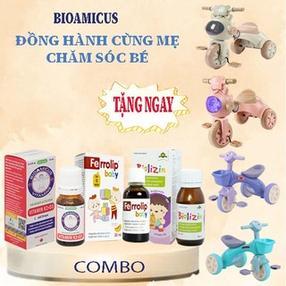 Combo 2 hộp bioamicus vitamin d3k2mk7, 1 sắt ferrolip và 1 kẽm biolizin