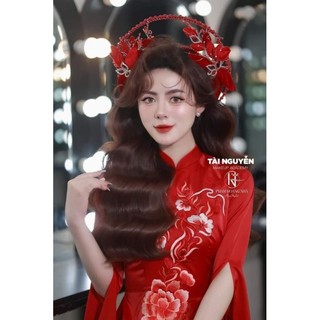 Mấn hoa đỏ. mấn áo dài