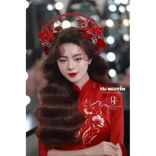 Mấn hoa đỏ. mấn áo dài