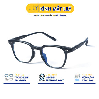 Kính cận nam Lily Eyewear chất liệu nhựa cứng cáp mắt vuông giả cận thời trang LUTTO 636