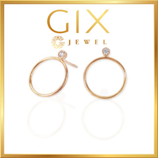 Bông tai tròn bạc mạ vàng đá Cz đẹp chất lượng TPHCM Gix Jewel BT03