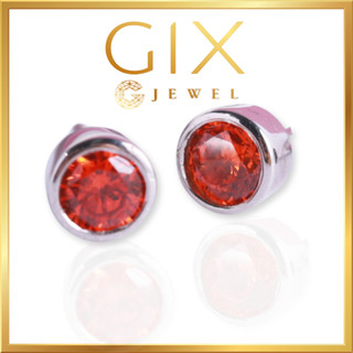 Bông tai bạc mạ vàng chấu bao đính đá cao cấp cho nữ Cz Gix Jewel BT04