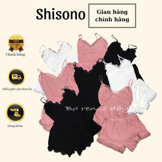 Hàng đẹp - Bộ tăm cotton 2 dây phối ren co giãn siêu mát M56