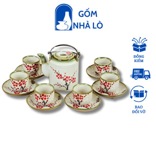 Ấm tích gốm sứ bát tràng, ấm tích pha trà hãm chè, ấm tích giả cổ dung tích 0,7 lít BATLH