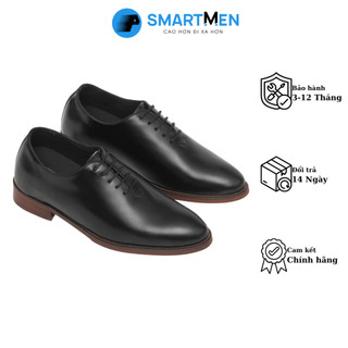 Giày Tây da bò Tăng chiều cao SMARTMEN GC-02 Đen