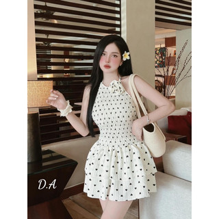 Váy yếm chun ngực dáng xoè tầng, hàng thiết kế hottrend