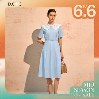 D.chic váy dáng dài tay cộc cổ ren ms: 2813452