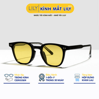 Kính mát mắt vuông nam nữ LILYEYEWEAR chất liệu nhựa cứng cáp chắc chắn CHỐNG TIA UV400 kiểu dáng thời trang P2113