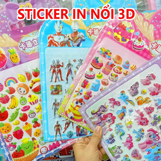 Đồ chơi hình dán Sticker hoạt hình in nổi 3D miếng dán sticker cho bé trai bé gái size lớn nhiều mẫu