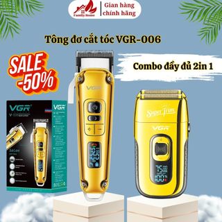 Tông đơ cắt tóc pin trâu VGR-006 chất liệu thép không gỉ,Động cơ siêu khỏe và bền bỉ,Tăng đơ cắt tóc