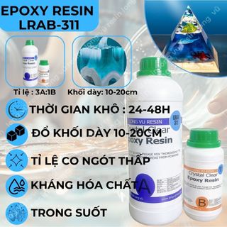 Epoxy Đổ Khối LRAB311, Keo Resin Đổ Dày, Chuyên Làm Đèn Hoa Cưới, Đèn Ngủ, Làm Handmade