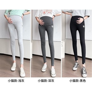 Quần legging bầu cotton tag mèo co giãn 4 chiều hàng QC 3 màu đen- ghi - ghi sáng