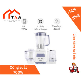 Máy xay sinh tố philips hr2223 - 3 cối + 1 lõi ép - công suất 700w xay được đá, hạt - bảo hành chính hãng 2 năm
