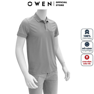 Áo thun polo nam ngắn tay cổ bẻ OWEN APV243612 phông màu xám vải nylon mềm mại cao cấp form body fit tôn dáng