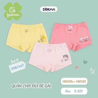 Quần chip cho bé set 3 chíp đùi dokma siêu mềm (2-12 tuổi)