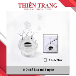 Nút để keo nối mi - Nút đựng keo tạo fan 2 ngăn siêu dễ - Nút hoa để keo mi gói 100c