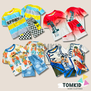 Bộ thun lạnh bé trai, đồ bộ cho bé chất thoáng mát co giãn không nhão 10-40Kg Tomkids