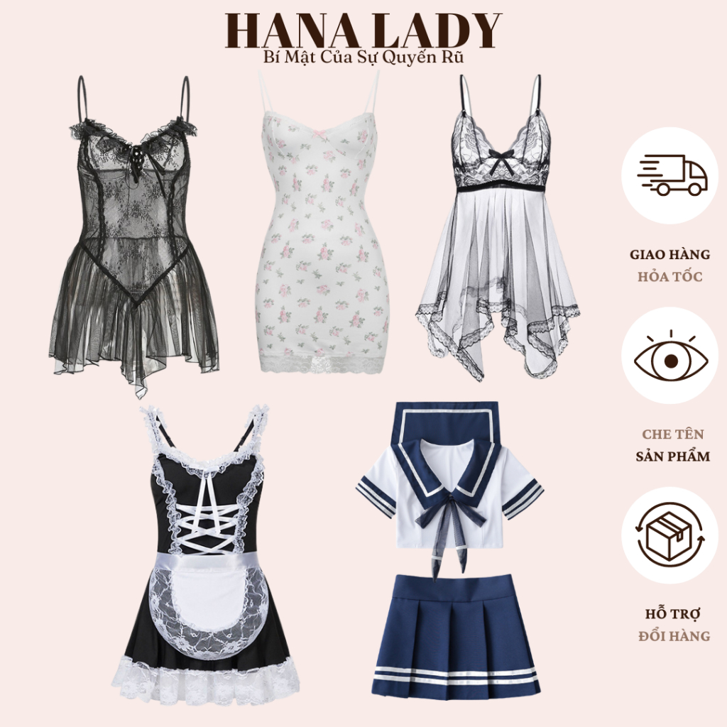 [BIGSIZE] Tổng Hợp Các Mẫu Váy Ngủ Ren, Đầm Ngủ Thun Mặc Nhà, Đồ Ngủ Cosplay Bigsize HanaLady