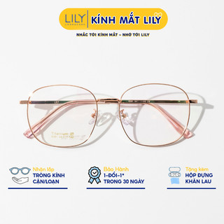 Gọng kính vuông bo tròn LILYEYEWEAR chất liệu TitaniumIP bền dẻo nhẹ nhàng màu sắc thời trang 6391