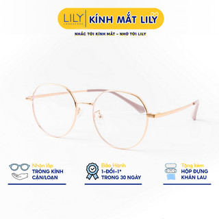 Gọng kính tròn nữ LILYEYEWEAR chất liệu kim loại bền dẻo thanh mảnh nhẹ nhàng 8951