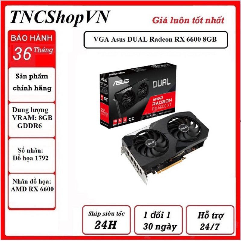 Card màn hình ASUS Dual Radeon RX 6600 V2 8GB GDDR6
