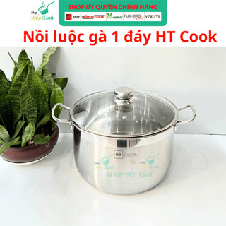 Nồi luộc gà inox 430 Fivestar HT cook 1 đáy bếp từ  size  26cm / 28cm / 30cm / 32cm , tặng 1 vá canh , hàng chính hãng