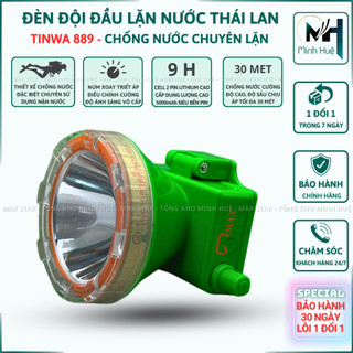 Đèn đội đầu lặn nước TINWA 889 siêu sáng thái lan chuyên dụng pin trâu Đèn lặn nước Đèn đội đầu siêu sáng chính hãng