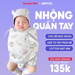 Chăn ủ cho bé sơ sinh jumysie, ủ kén quấn tay cho bé chống giật mình, loại dán dễ dùng, bé ngủ ngon, sâu giấc