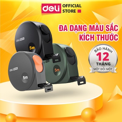 Thước Cuộn Thép DELI Chiều Dài 3M/5M Thiết Kế Hiện Đại Ứng Dụng Đo Đạc Nhà Cửa Thi Công Công Trình