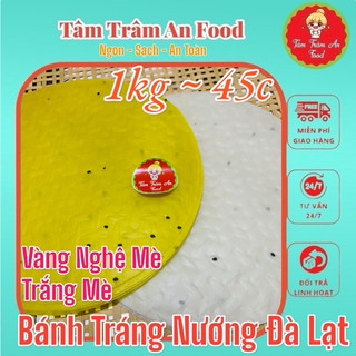1kg bánh tráng nướng trắng mè và bánh tráng nướng nghệ