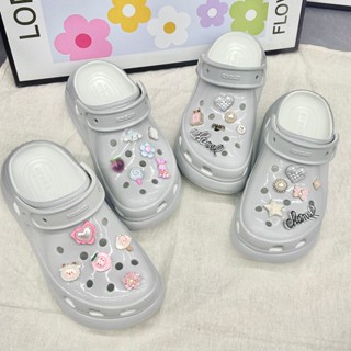 Dép Sục Đế Cao 5 cm Màu Bạc Siêu Phong Cách | Kèm 6 jibits | Hàng chuẩn