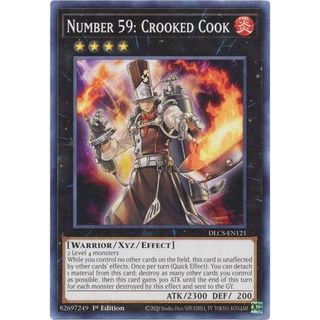 Lá bài thẻ bài Yugioh Number 59 Crooked Cook - Tặng bọc bài nhựa bảo quản