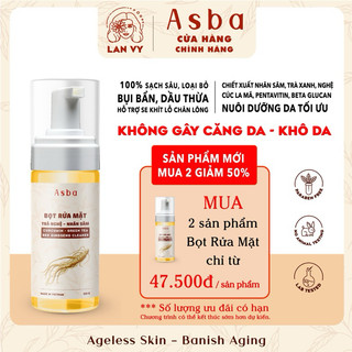  Sữa Rửa Mặt Nghệ Nhân Sâm ASBA Hỗ Trợ Ngừa Mụn Góp Phần Se Lỗ Chân Lông Hỗ Trợ Sáng Da Mặt 100ml 