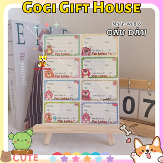 Set 40 nhãn vở Gấu dâu Lotso hot trend siêu cute