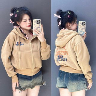 Beeshop/ ÁO KHOÁC NỈ THÊU Lưng nón to , chất nỉ bông Women Hoodie Nữ